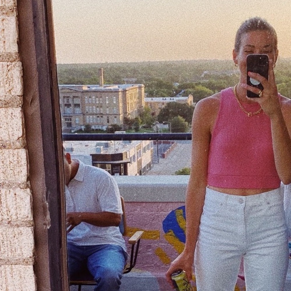 Zara pink Tank Crop Top